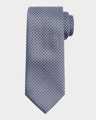 Brioni Mens Staggered Box Silk Tie