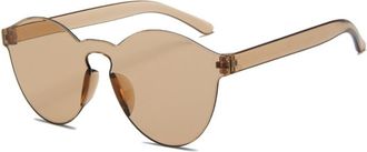 Generic Fashionable Outdoor Driving Mens Sunglasses Vacation Party Woman Sun Glasses(Brown)