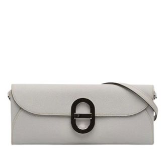 Herm&egrave;s Pre-owned Leren Crossbodytas - Dames - Pre-owned - Grijs - Maat: ONE Size Leer