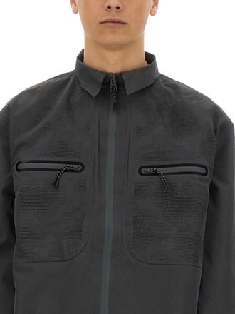 Alpha Industries Laser-Cut Polyester Shirt - Gray