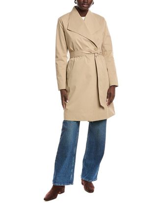 Ellen Tracy Gab Classic Long Trench Coat