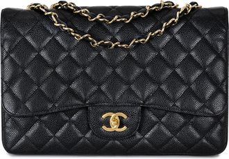Chanel Black Caviar Jumbo Classic Single Flap Bag
