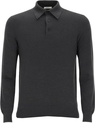 Ermenegildo Zegna Round-neck Knitwear, male, Black, Size: 3XL Long-sleeve Knitted Polo