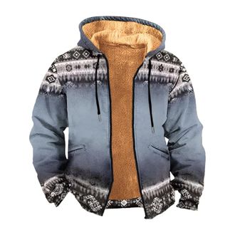 Generic Mens Camouflage Fleece Lined Hoodie - Full-Zip Camo Hooded Jacket for Winter - Warm Tactical Outdoor Sweatshirt with Drawstring - Multi-Pattern Milita