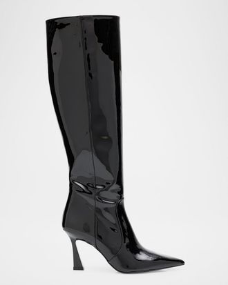 Stuart Weitzman 85mm Vinnie Patent Leather Knee-High Boots