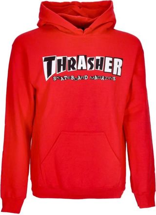 Thrasher Rode hoodie met aangepaste logoprint - Heren - Hoodies - Rood - L - Katoen - Hoodies & sweatvesten