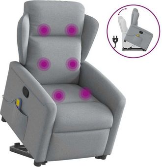 vidaXL Vidaxl - Sill&oacute;n De Masaje Reclinable De Pie De Tela Gris Claro