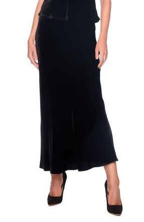 Susana Monaco Velvet Bias Cut Skirt in Black at Nordstrom Rack, Size Medium