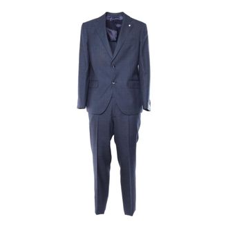 Lubiam Single Breasted Suits, male, Blue, Size: 2XL Single Breasted Suit