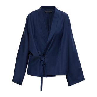 Kenzo Kimonos, female, Blue, Size: XS Wool Kimono