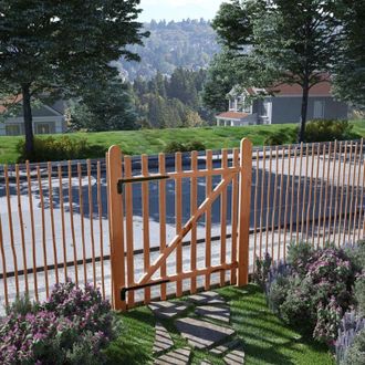 vidaXL vidaXL Cancello Singolo Recinzione Legno Nocciolo Impregnato 100x120cm