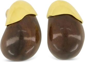 Lizzie Fortunato Houten oorbellen - Bruin