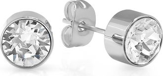 Steeltime 18K Gold Plated April Simulated Birthstone Stud Earrings in Metallic at Nordstrom Rack