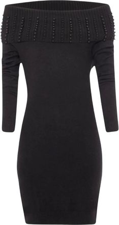 Fracomina Abito Corto in Maglia Elasticizzata - - Dresses - Donna - Nero - S
