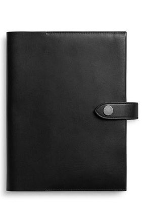 Shinola Snap Vachetta Leather Journal Cover in Black at Nordstrom