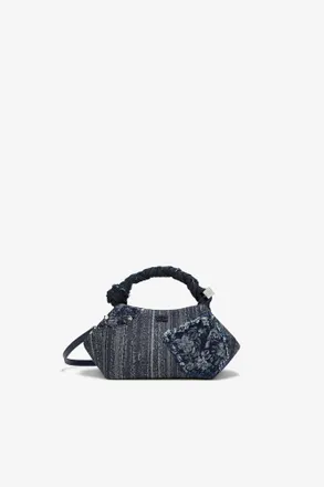 Ganni Navy Small Bou Bag in Denim