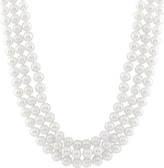 Splendid Pearls Silver 10mm Pearl Necklace