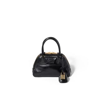 Miu Miu Vivant Glossy Leather Mini-bag, Woman, Black