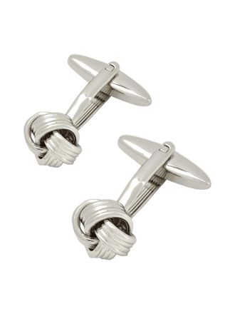 Lindenmann Manschettenknöpfe in Flecht-Optik in Silber, Größe 1