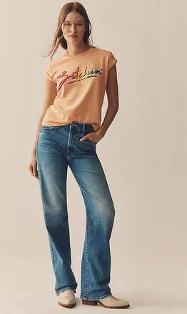 Mother The Kick It High-Rise Straight-Leg Jeans