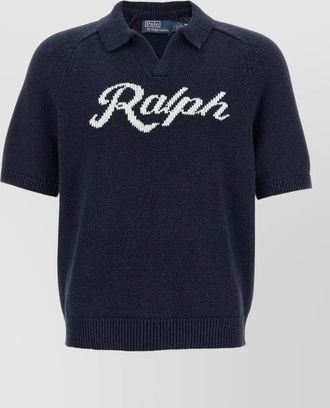 Polo Ralph Lauren linen blend short-sleeve v-neck polo shirt sweater