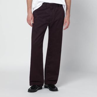 Needles Burgundy cotton-blend trousers
