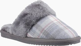Hush Puppies Womens Arianna Womens Plaid Slipper - Grey - Size: 6
