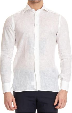 Borriello Casual Overhemden - Heren - Casual Overhemden - Wit - 4XL - Linnen - Overhemden