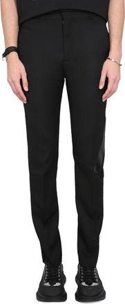 Alexander McQueen Broeken, Heren, Zwart, L, Wol, Cigarette Trs