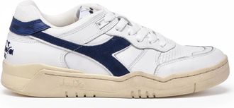 Diadora White Blue Leather B.560 Sneakers