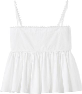 Jacquemus White Square Neck Cotton Peplum Tank Top