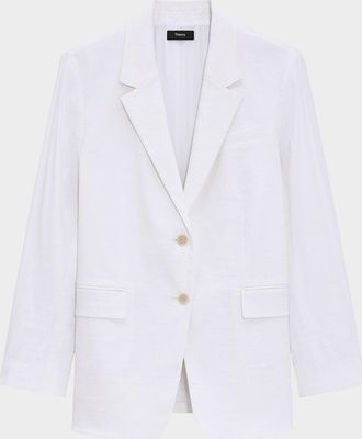 Theory Oversized Crunch Linen Blazer