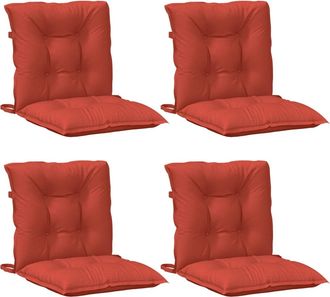 vidaXL Cojines Silla Respaldo Bajo 4 Ud Tela Rojo Melange 100x50x7 Cm Vidaxl