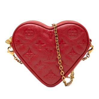 Louis Vuitton Pre-owned Vintage Embossed Lambskin Crossbody Bag - Dames - Pre-owned - Rood - Maat: ONE Size Leer