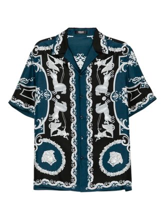 Versace Hall Of Heroes shirt - men - Silk - 48 - Blue