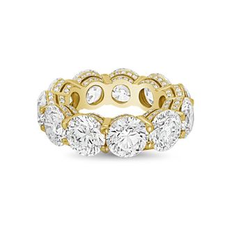 Diana M. Jewels 14kt yellow gold 13.00cts Lab-Grown Round Diamond Eternity Band with Micro Pav&eacute;