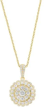 Effy Pav&eacute; Lab Grown Diamond Medallion Pendant Necklace in Gold at Nordstrom Rack, Size 18