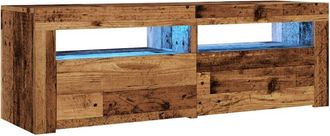 vidaXL Vidaxl - Mueble tv luces led madera ingeniería envejecida 120x35x40 cm