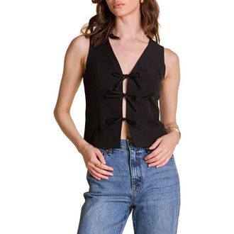 endless rose Sleeveless Tie Front Top in Black at Nordstrom Rack, Size X-Small