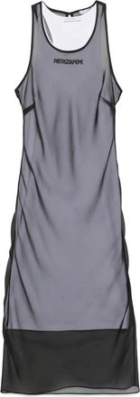 Patrizia Pepe Abito midi a strati con ricamo - Nero