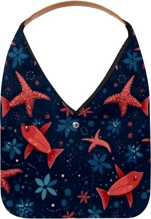 Generic Starfish Reusable Lightweight Grocery Bags - Foldable Into Compact Pouch, Washable & Sturdy, Multipurpose for Shopping and Travel