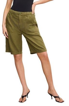 Good American Lite Cotton Blend Bermuda Shorts in Martini Olive002 at Nordstrom Rack, Size 8