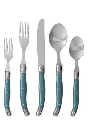 French Home 20-Piece Laguiole Flatware Set in Teal at Nordstrom Rack