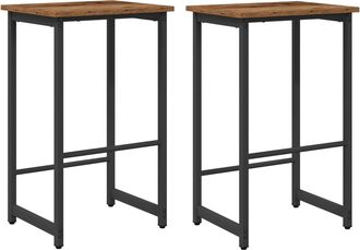 vidaXL Taburete De Bar 2 Uds. Madera Envejecida 40 X 32 X 64 Cm Vidaxl