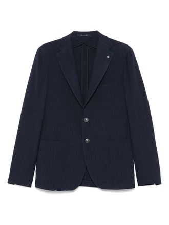Tagliatore textured blazer - men - Virgin Wool/Polyamide/Spandex/Elastane/Cupro - 52 - Blue