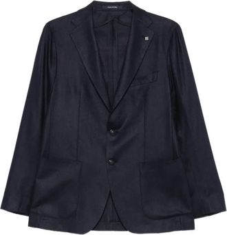Tagliatore Americana Holland - Heren - Business blazers - Blauw - L - Leer - Kostuums