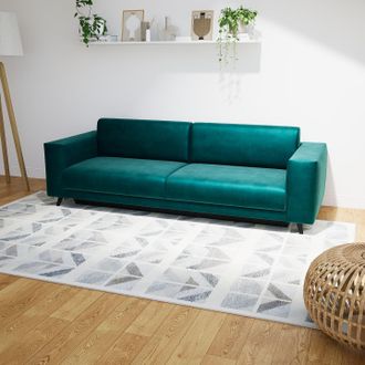 MYCS Schlafsofa Samt Petrolblau - Elegantes, gemütliches Bettsofa: Hochwertige Qualität, einzigartiges Design - 248 x 75 x 98 cm, konfigurierbar