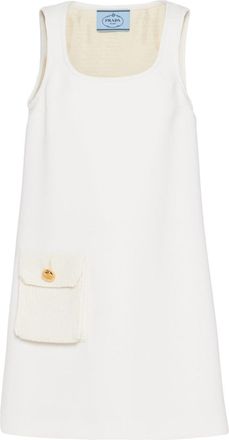 Prada Natté mini dress - women - Virgin Wool - 38 - White