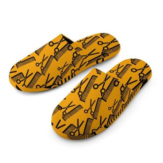 Generic Scissors And Comb Mens Cozy Memory Foam Slippers Warm Cotton House Shoes Comfy Slipper for Indoor Outdoor