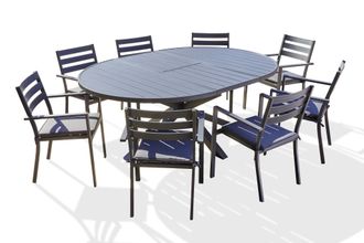 DCB Garden Pelosa - Conjunto De Comedor 8 Pl Aluminio Con Extensi&oacute;n Mariposa - Dcb Garden